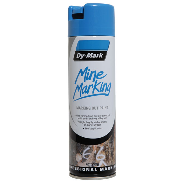 DY-MARK MINE MARKING VERTICAL FLURO BLUE 350G AEROSOL